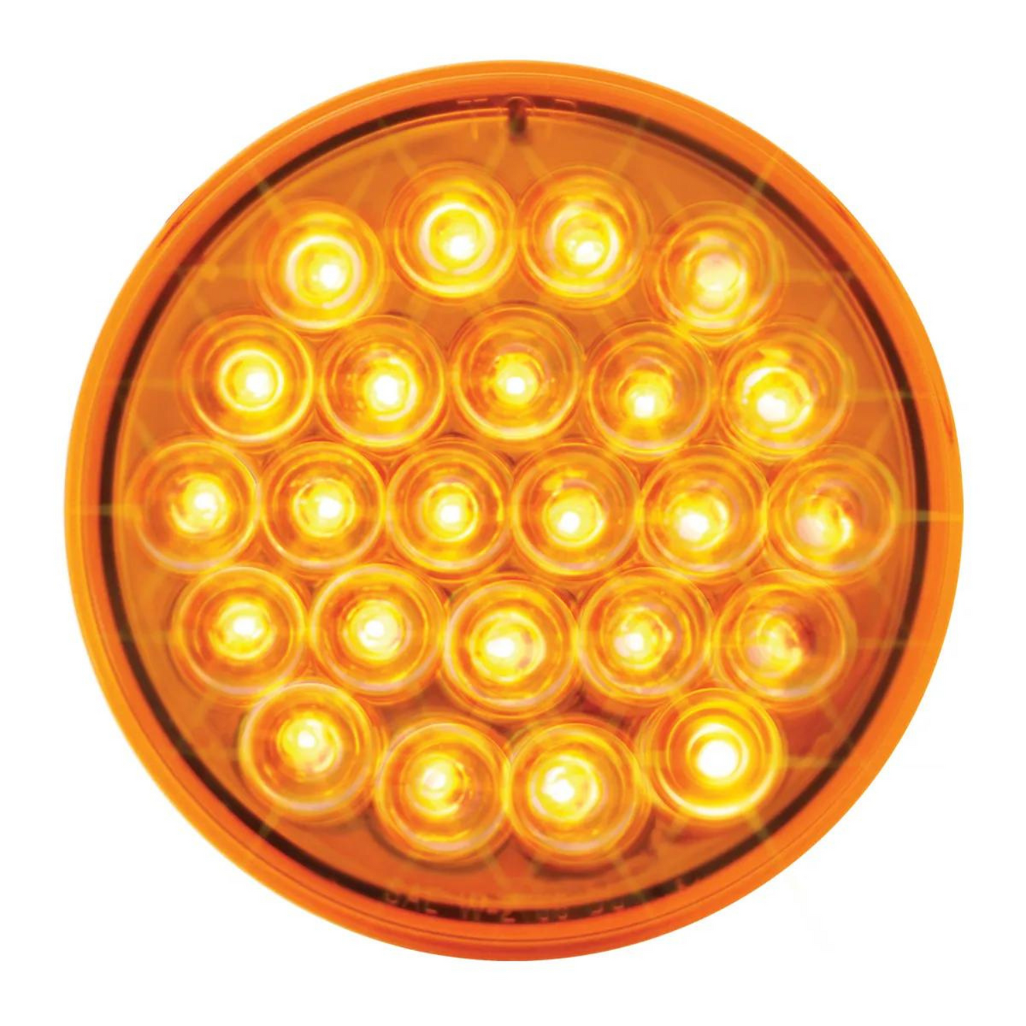4” Round Strobe Pearl 24 LED Light in Amber