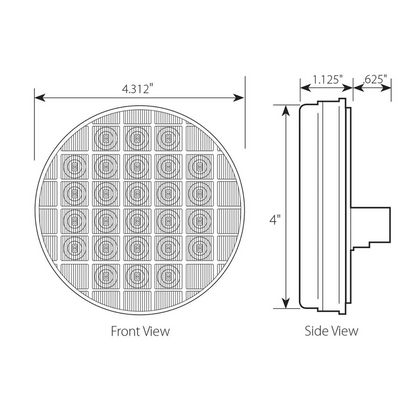 4” Smart Dynamic Sequential 26 LED Light in Amber