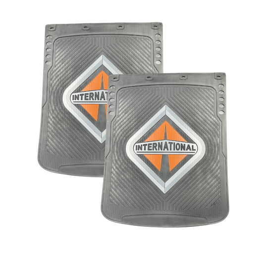 Textured Mud Flaps In BLACK With International Logo SOLD IN PAIRS