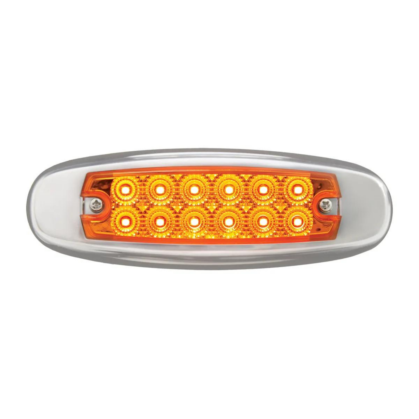 Spyder 12 LED Light with Stainless Steel Bezel in Amber