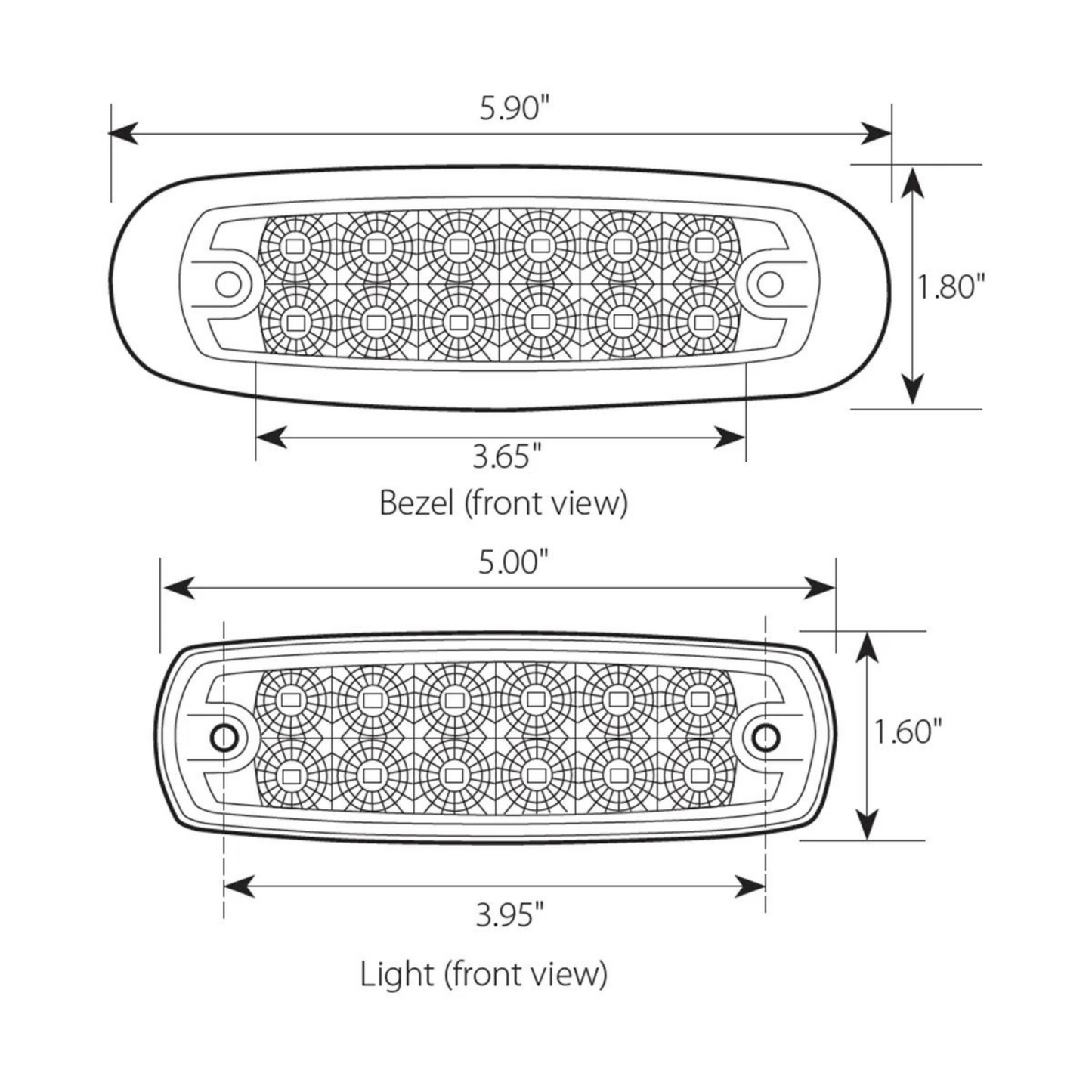 Spyder 12 LED Light with Stainless Steel Bezel in Red