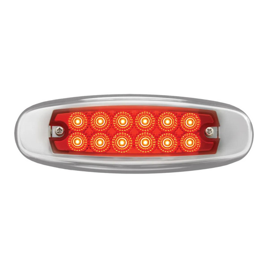Spyder 12 LED Light with Stainless Steel Bezel in Red