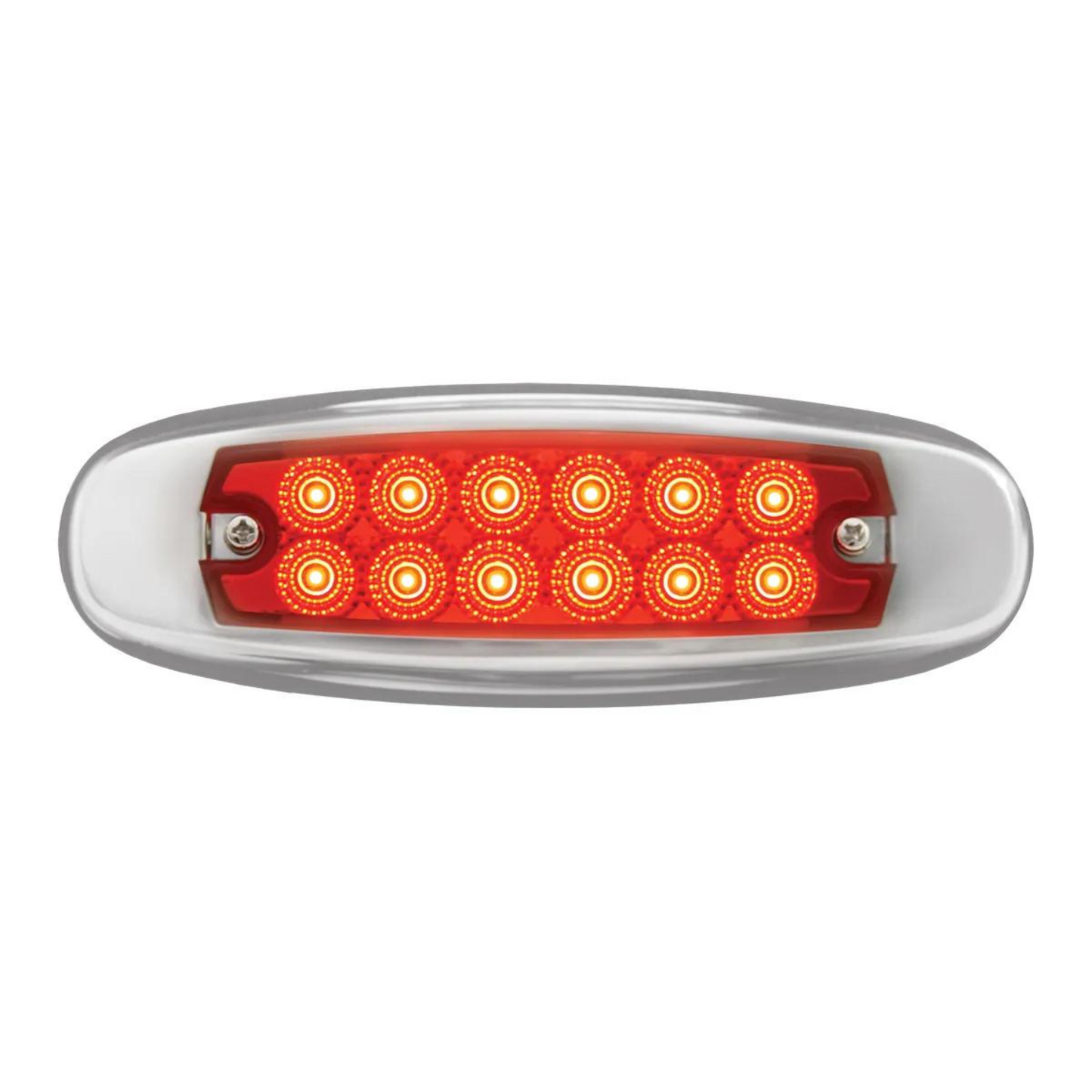 Spyder 12 LED Light with Stainless Steel Bezel in Red