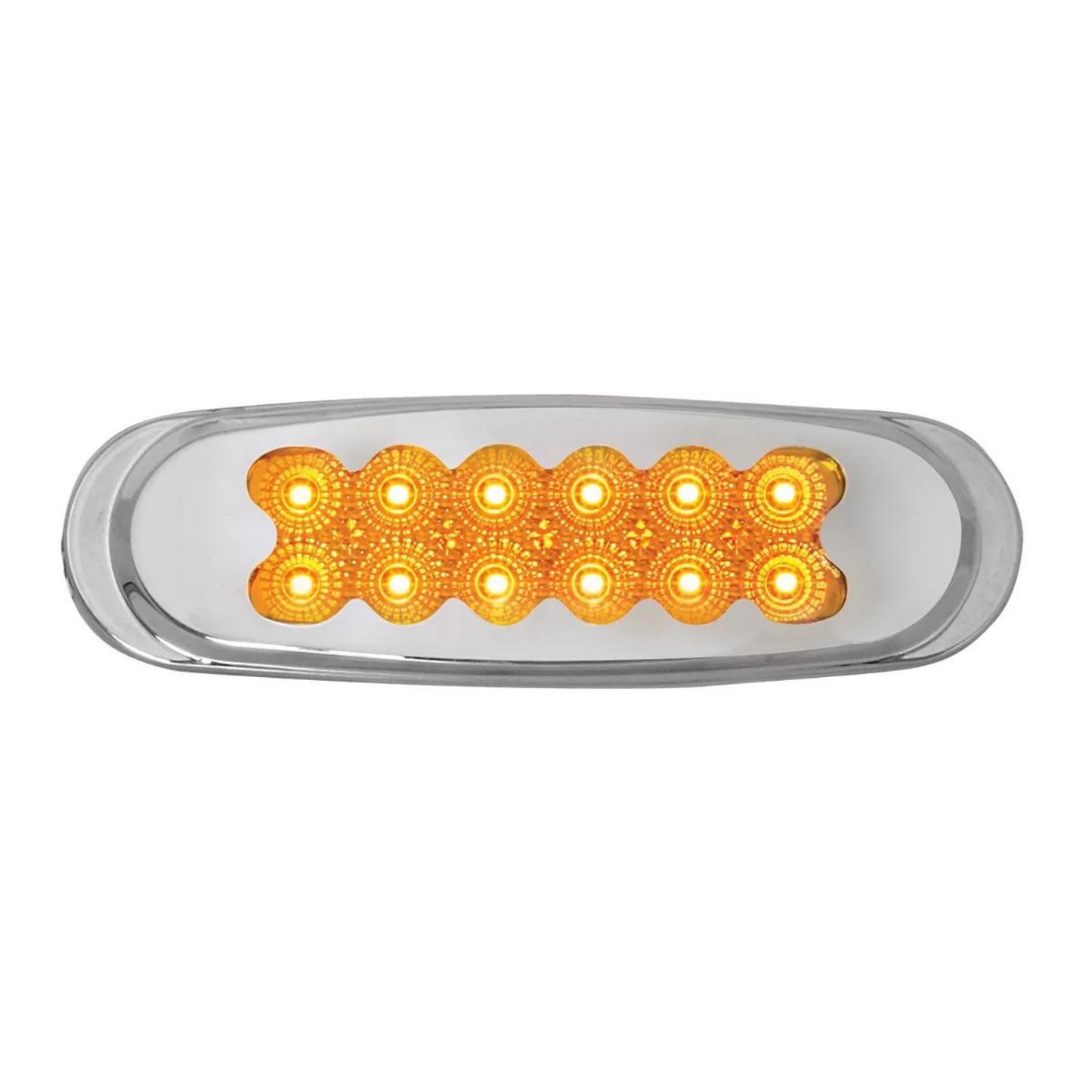Spyder 12 LED Light with Chrome Plastic Bezel in Amber