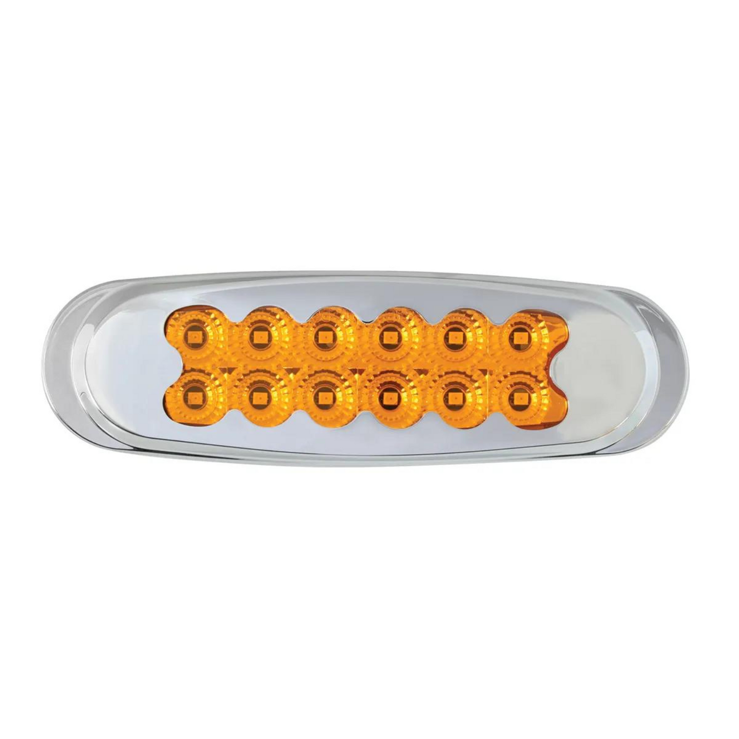 Spyder 12 LED Light with Chrome Plastic Bezel in Amber