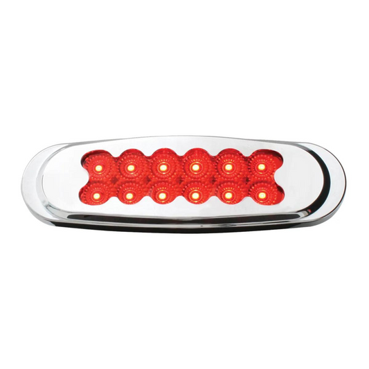 Spyder 12 LED Light with Chrome Plastic Bezel in Red