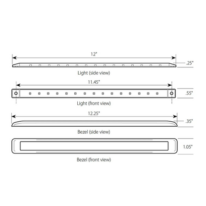 Ultra Thin 15 LED Light Bar in Red