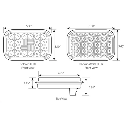 Rectangular Pearl 24 LED Light in Red