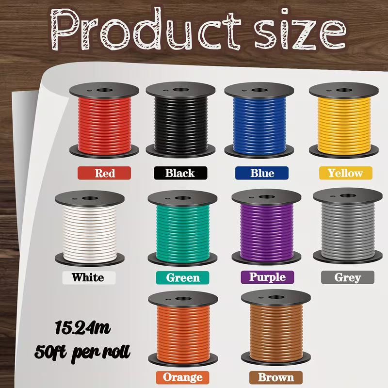 Primary Wire Spools Copper Clad Aluminum Primary for 12V (Sold Individually) 16 Gauge 50ft