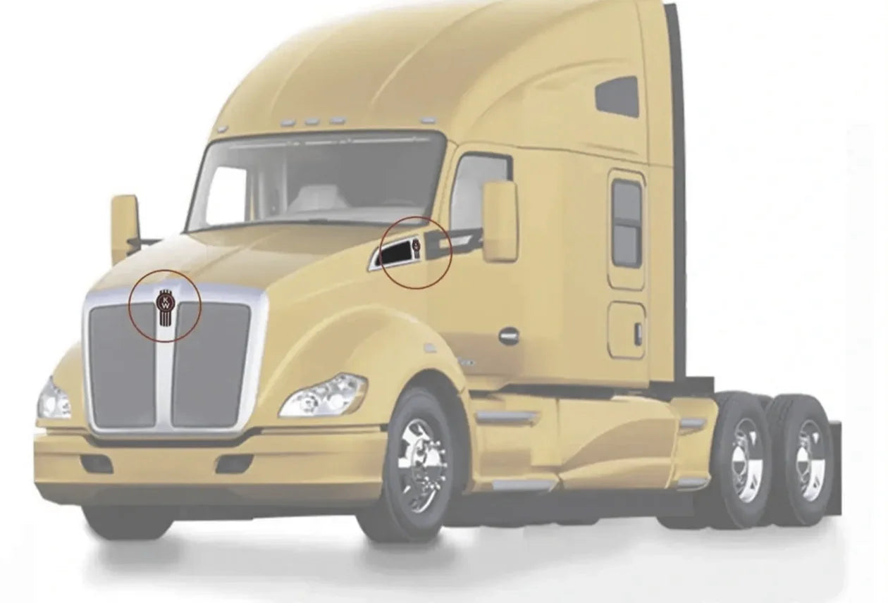 KENWORTH T680 HOOD SIDE VENT CHROME  1st Generation Models (2013 - 2022)(Sold Individually with logo included))