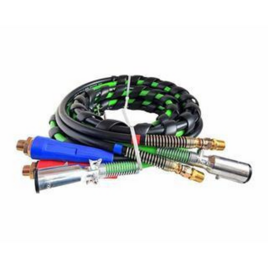 15/12 Feet ABS 7 Way Electrical 3 in 1 Air Power Line with red and blue air hose