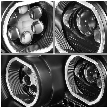 Projection Headlight with dual halo rings for Freightliner Cascadia 2008-2017 (Available in Chrome or Black)