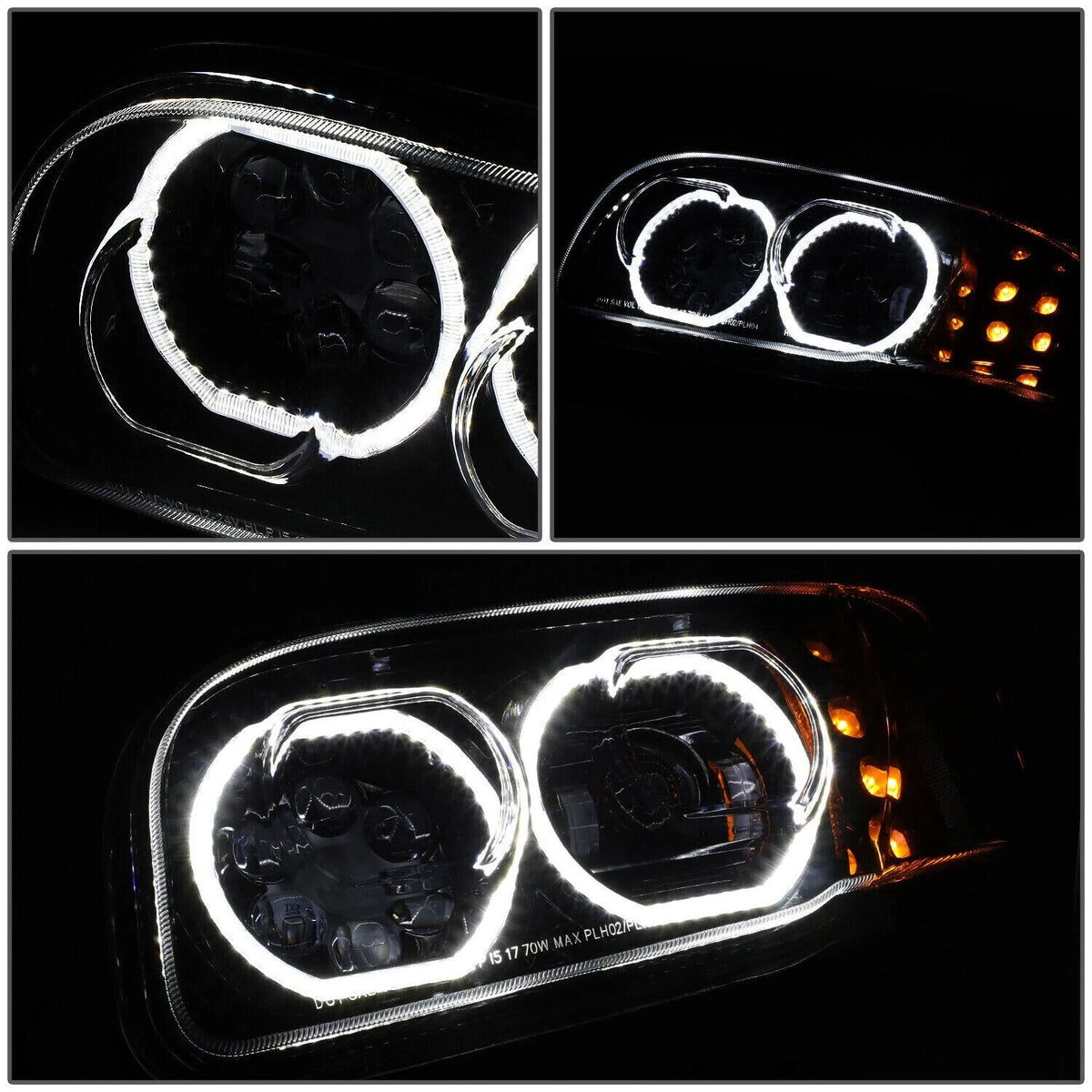 Peterbilt 388/389 Full LED Headlight Available in Black or Chrome