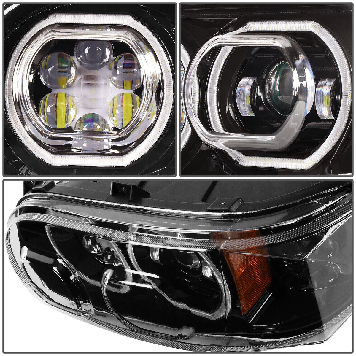 Peterbilt 388/389 Full LED Headlight Available in Black or Chrome