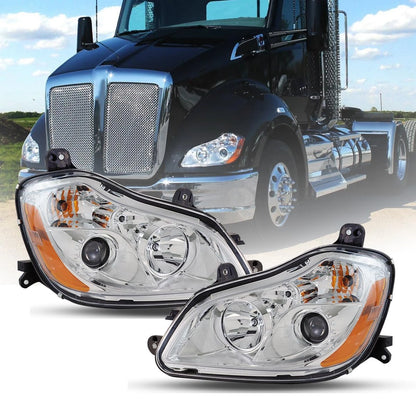 PAIR Kenworth T680 Headlights Headlamps 2013-2021 Replacement Left Driver and Passenge FREE SHIPPING!r