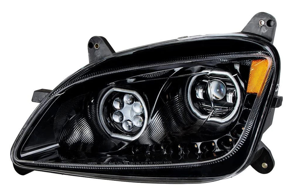 579 LED Headlight for Peterbilt 579 2013-2021, Black Housing