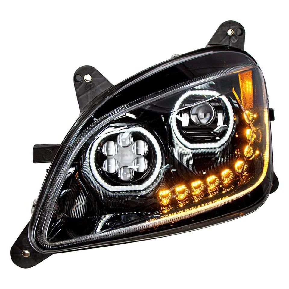 579 LED Headlight for Peterbilt 579 2013-2021, Black Housing