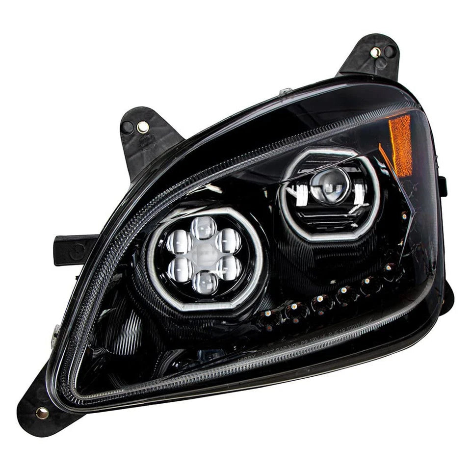 579 LED Headlight for Peterbilt 579 2013-2021, Black Housing