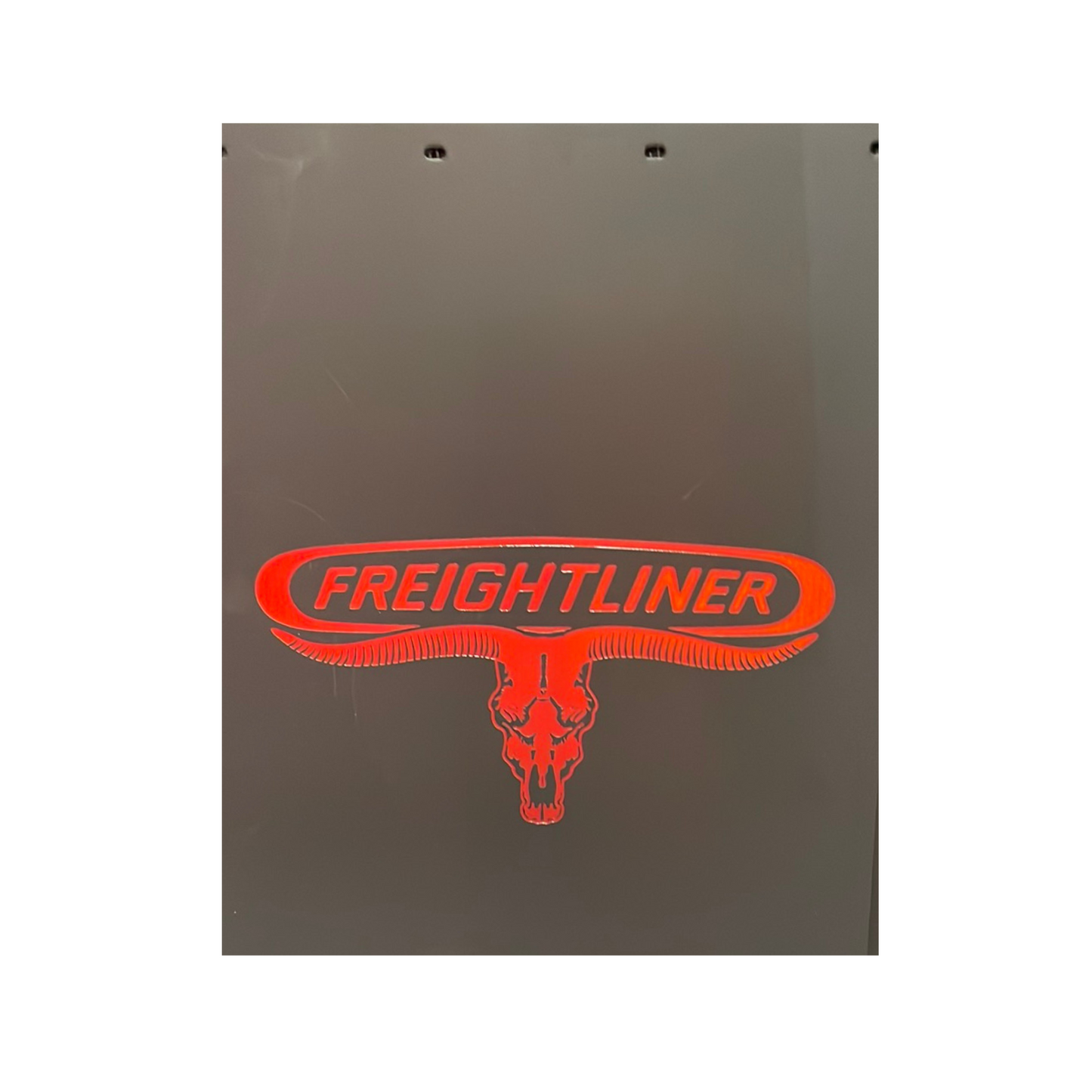 Mud Flap with Freightliner Longhorn in Red