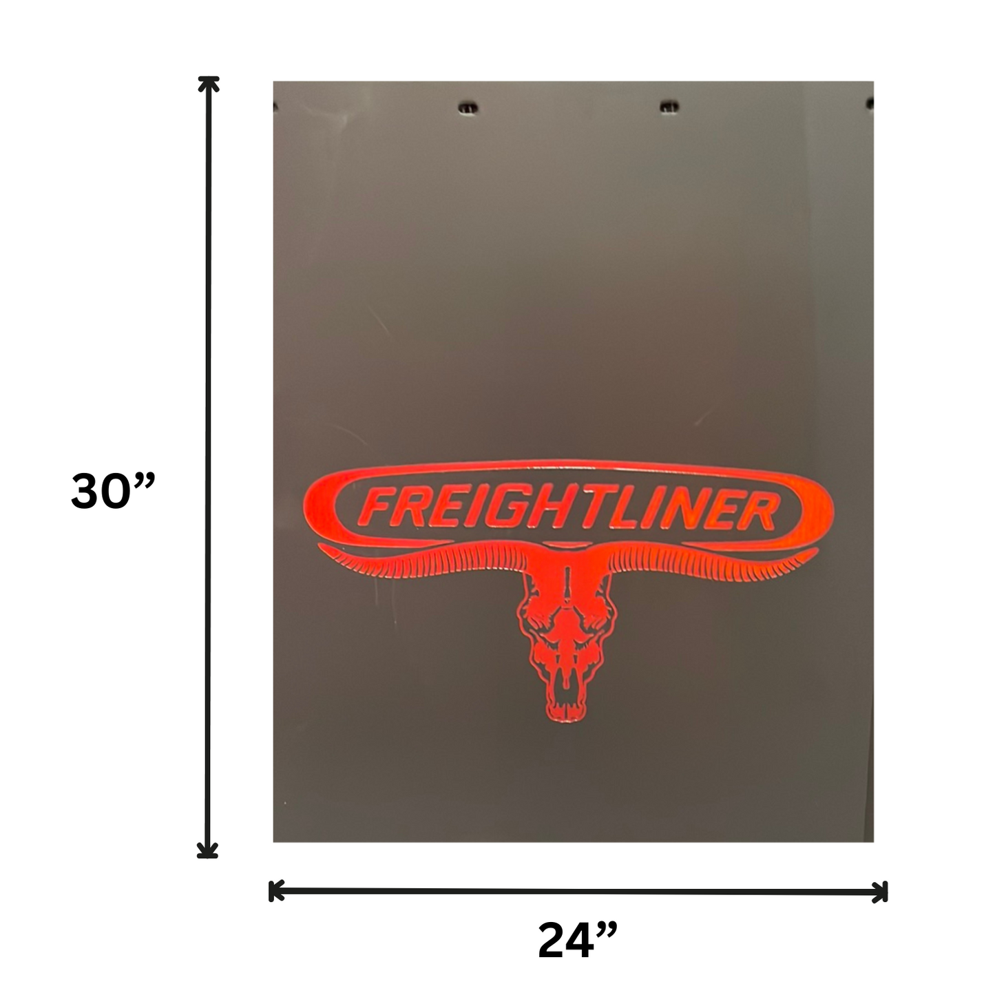 Mud Flap with Freightliner Longhorn in Red