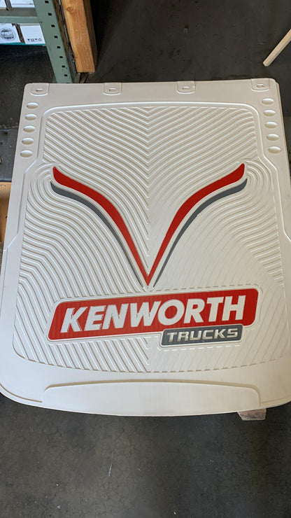 Kenworth White/Red Mudflap - Single, 610x330mm, Truck Mud Flap (Part KPMFRWR6133)