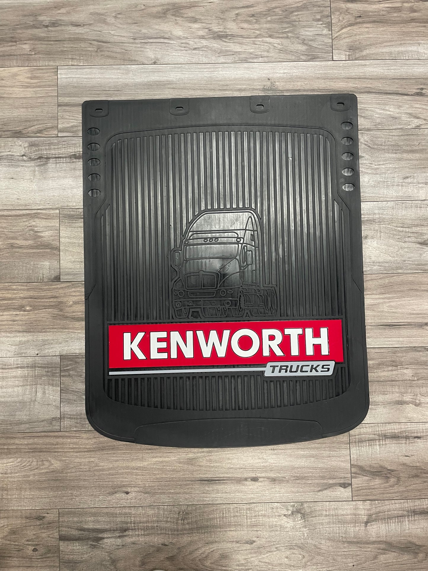 Textured Mud Flaps In Black With Kenworth Truck