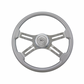 18" Classic Silver 4-Spoke Steering Wheel with Slot Cut Outs - 3 Bolt Pattern *FINAL SALE ITEM*