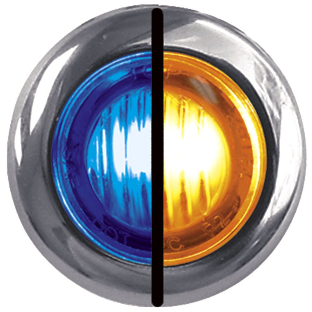 One Button Blue Led Mini Button Light Dual Revolution Amber/Blue LED with Reflector (1 Dio ...