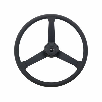 20" Black 3-Spoke Steering Wheel - 3 Bolt Pattern *FINAL SALE ITEM*