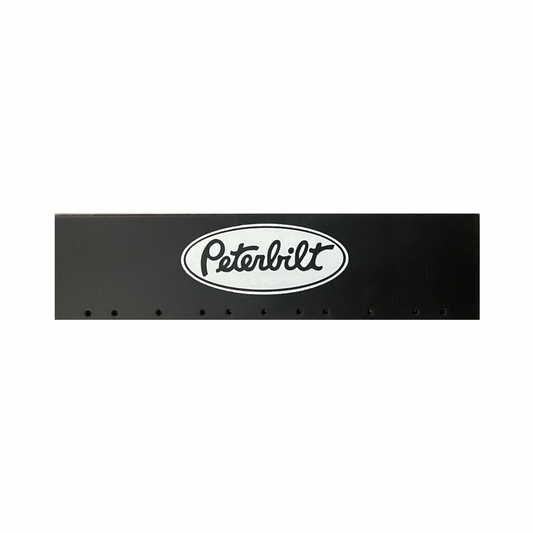 Top Mud Flap with Peterbilt Classic Style in White