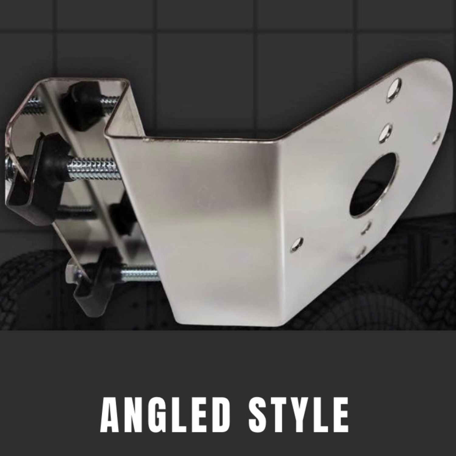 thumbnail image 2 of Rollin Low Angled Straight Down Watermelon Frame Bracket Clamp – Universal Mount, Chrome, LED Ready 2 of 6