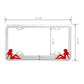 License Plate Frame With Sitting Lady Silhouettes in Red