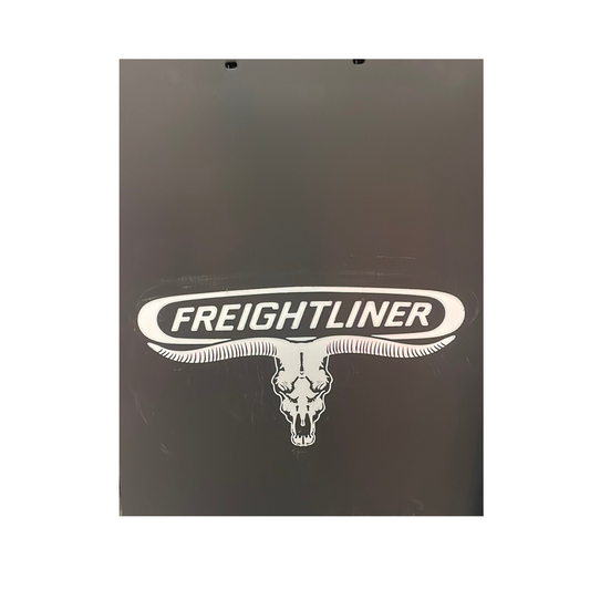 Mud Flap with Freightliner Longhorn in White
