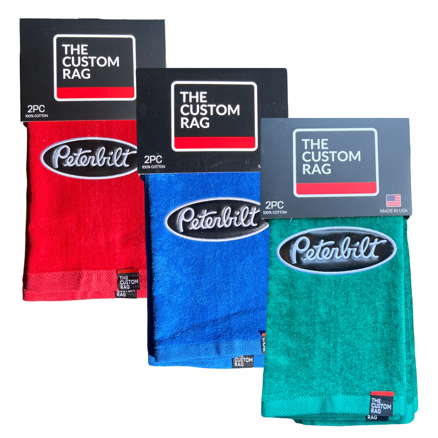 Peterbilt Custom Rag with Black Patch Logo