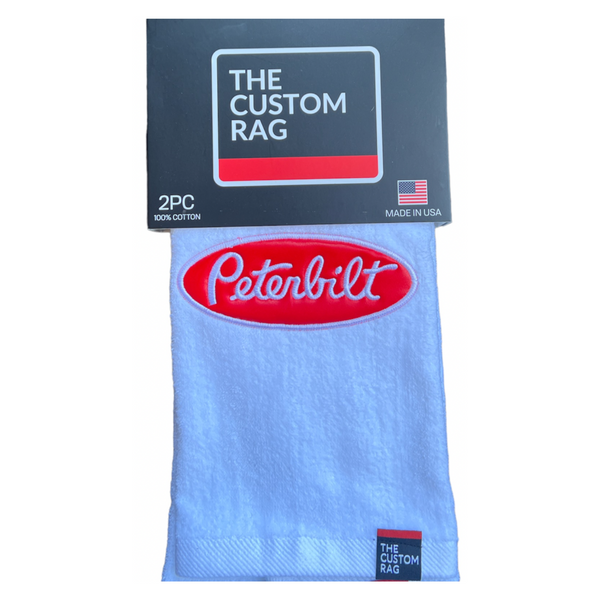 2 PC Peterbilt Custom Rag with Red Patch Logo – Shark Chrome Shop
