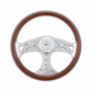 18" Wood 4-Spoke Steering Wheel with Sitting Lady Cut Outs - 3 Bolt Pattern *FINAL SALE ITEM*