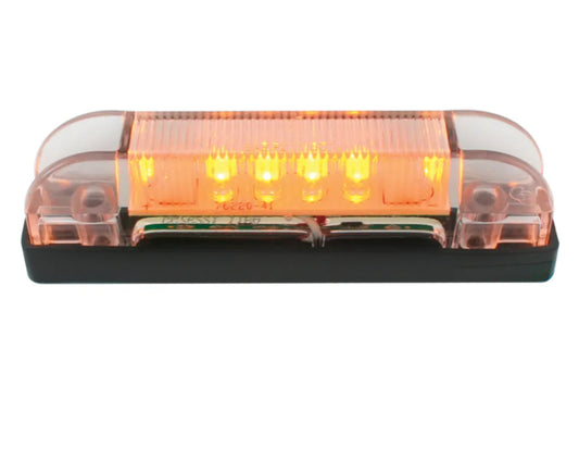 Wide Angle Surface Mount 6 LED Light in Clear Amber