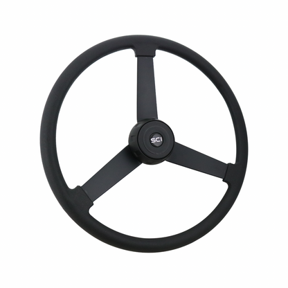 20" Black 3-Spoke Steering Wheel - 3 Bolt Pattern *FINAL SALE ITEM*