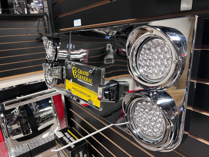 Chrome Rear Center Light Panels With 4" Round Lights