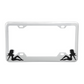 License Plate Frame With Sitting Lady Silhouettes in Black